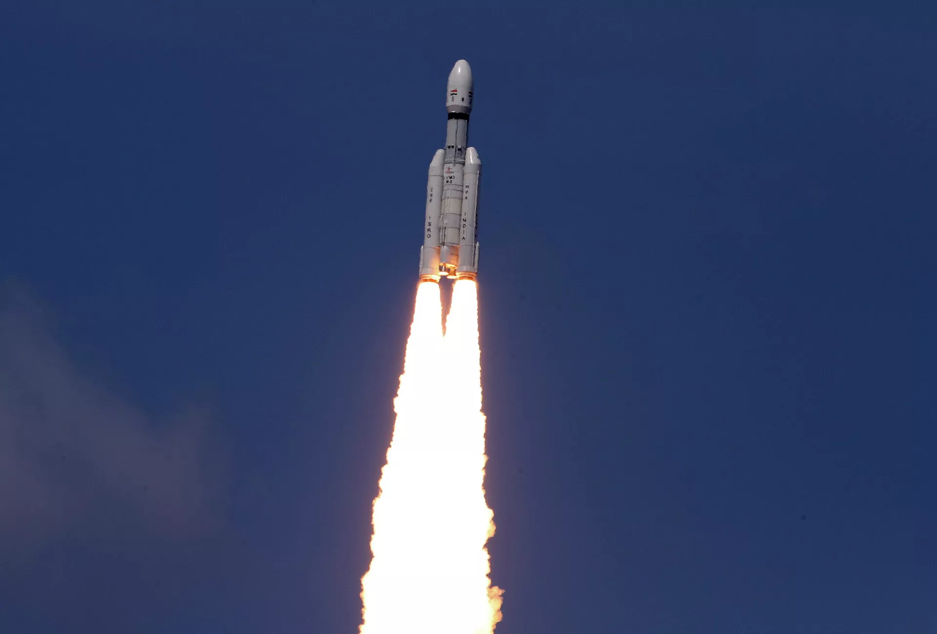 In this photo released by the Indian Space Research Organisation (ISRO), Indian spacecraft Chandrayaan-3, the word for “moon craft” in Sanskrit, lifts off from Sriharikota, India. In this photo released by the Indian Space Research Organisation (ISRO), Indian spacecraft Chandrayaan-3, the word for “moon craft” in Sanskrit, lifts off from Sriharikota, India.