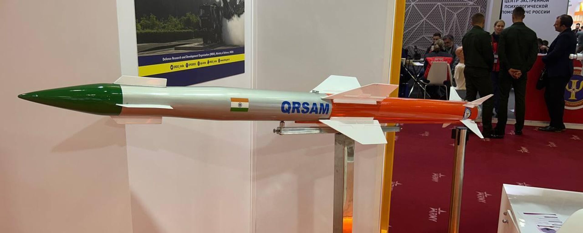 India Showcases QRSAM Anti-Aircraft Missile System at the exhibition at Army-2023 Expo - Sputnik भारत, 1920, 15.08.2023
