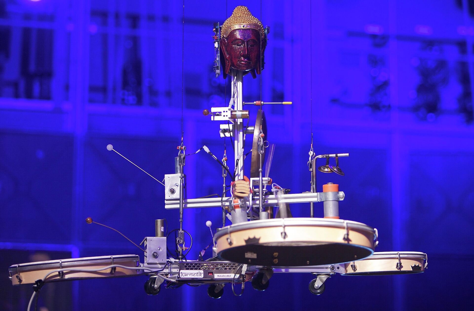 A MahaDeviBot, a robot orchestra instrument, is seen ready for an upcoming KarmetiK Machine Orchestra concert at the California Institute for the Arts campus, Wednesday, May 11, 2011, in Valencia, Calif. - Sputnik India, 1920, 17.08.2023
