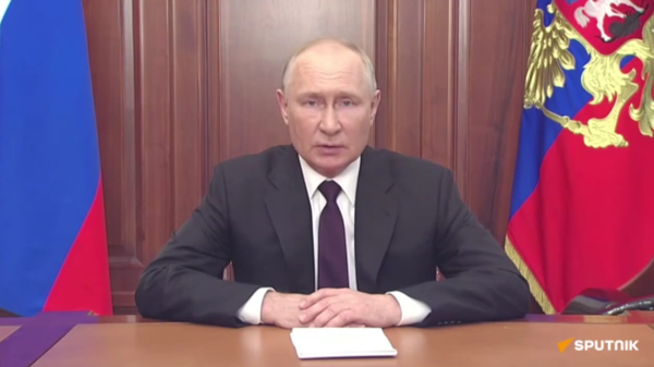 Russia's president Vladimir Putin addresses BRICS Summit Business Forum - Sputnik India