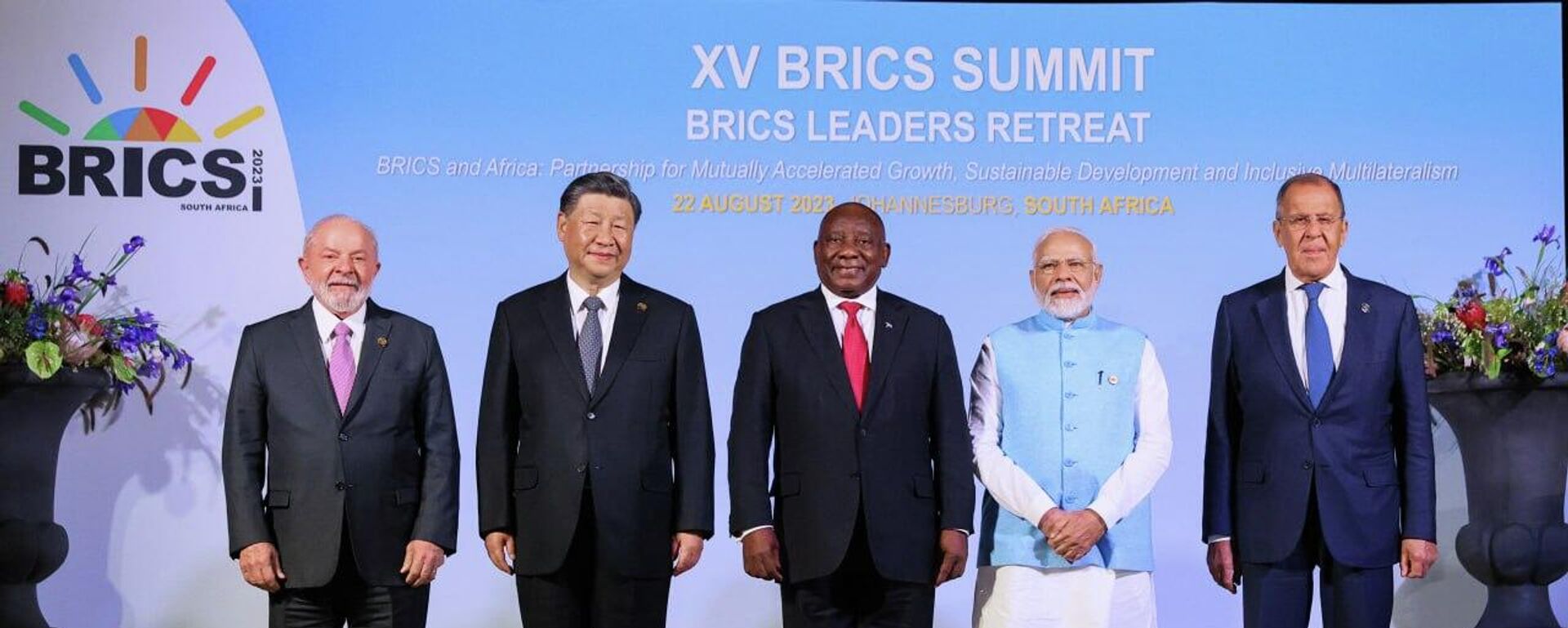 Heads of delegations of the BRICS member states in Johannesburg, August 22, 2023 - Sputnik भारत, 1920, 23.08.2023