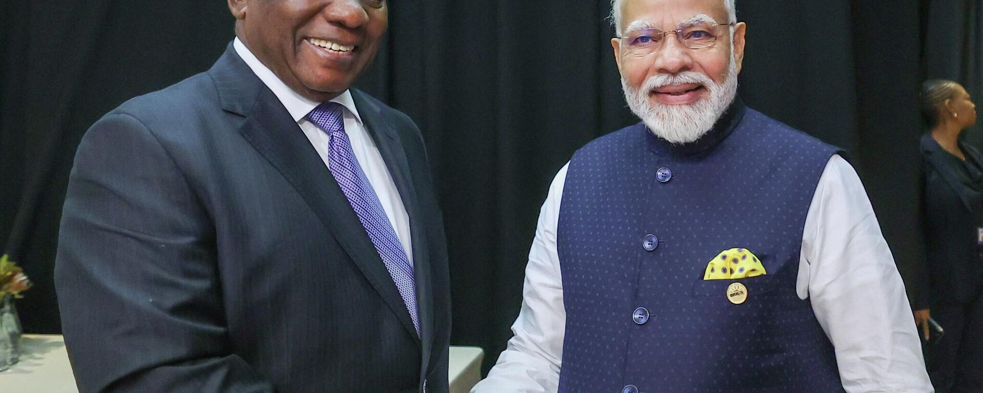 South Africa's President Cyril Ramaphosa meets India's Prime Minister Narendra Modi - Sputnik India, 1920, 28.08.2023