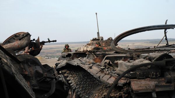 Destroyed Ukrainian Military Equipment in the Village of Novoyekaterinovka near Komsomolsk - Sputnik भारत