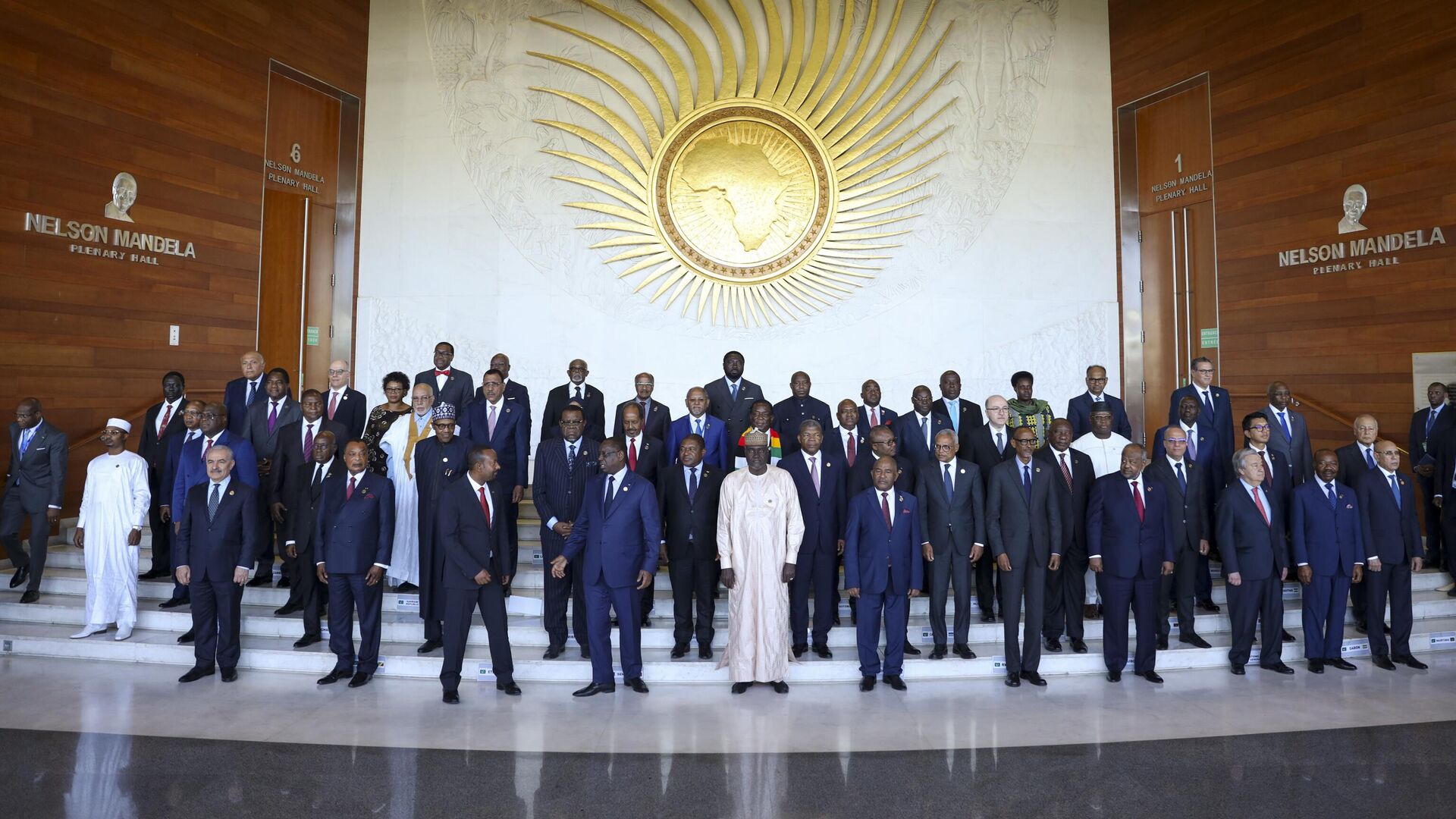 Leaders gather for a group photo at the African Union Summit in Addis Ababa, Ethiopia, Saturday, Feb. 18, 2023 - Sputnik India, 1920, 07.09.2023