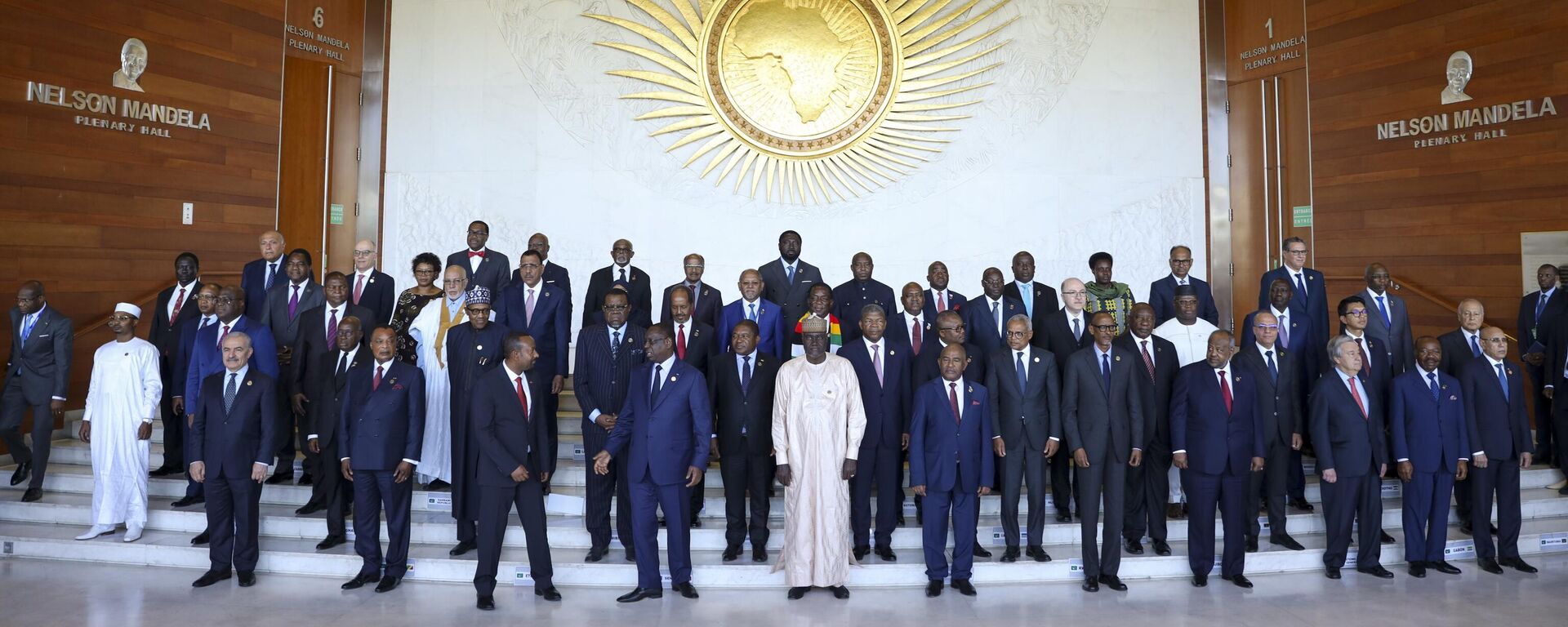 Leaders gather for a group photo at the African Union Summit in Addis Ababa, Ethiopia, Saturday, Feb. 18, 2023 - Sputnik India, 1920, 07.09.2023