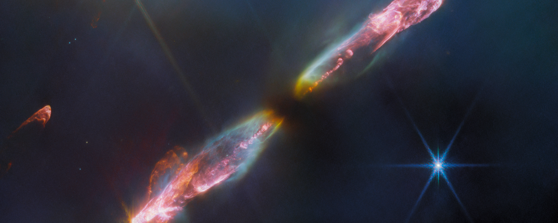 NASA’s James Webb Space Telescope’s high resolution, near-infrared look at Herbig-Haro 211 reveals exquisite detail of the outflow of a young star, an infantile analogue of our Sun. - Sputnik भारत, 1920, 15.09.2023
