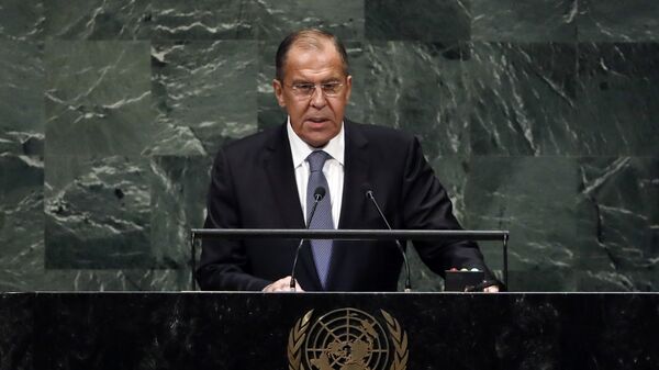 Russia's Foreign Minister Sergey Lavrov addresses the 73rd session of the United Nations General Assembly, at U.N. headquarters, Friday, Sept. 28, 2018 - Sputnik India