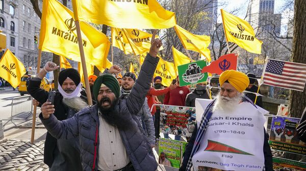 Khalistan Supporters in New York (AP Photo/Mary Altaffer) - Sputnik भारत