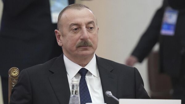 Azerbaijani President Ilham Aliyev attends an informal meeting of the heads of ex-Soviet nations which are members of the Commonwealth of Independent States at the Boris Yeltsin Presidential Library, in St. Petersburg, Russia, Monday, Dec. 26, 2022. - Sputnik भारत