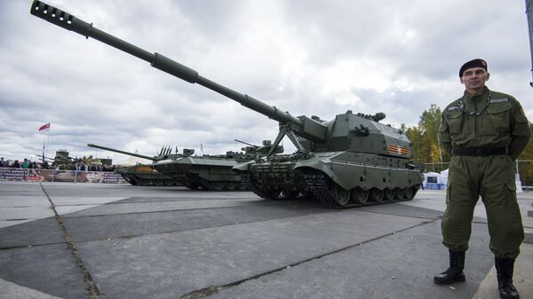 Self-propelled artillery gun 2S35 on the Armata Coalition-SV platform, displayed at the Russia Arms Expo. - Sputnik India