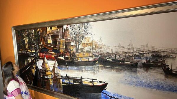 The painting of Varanasi Ghat cost the highest value of all the items at INR 6.48 million ($76,929). - Sputnik India