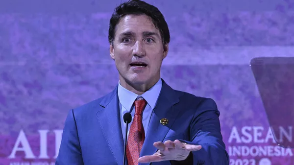 Canada's Prime Minister Justin Trudeau speaks during the leaders talk at the ASEAN-Indo-Pacific Forum (AIPF) on the sidelines of the Association of the Southeast Asian Nations (ASEAN) Summit in Jakarta, Indonesia, Wednesday, Sept. 6, 2023. - Sputnik भारत