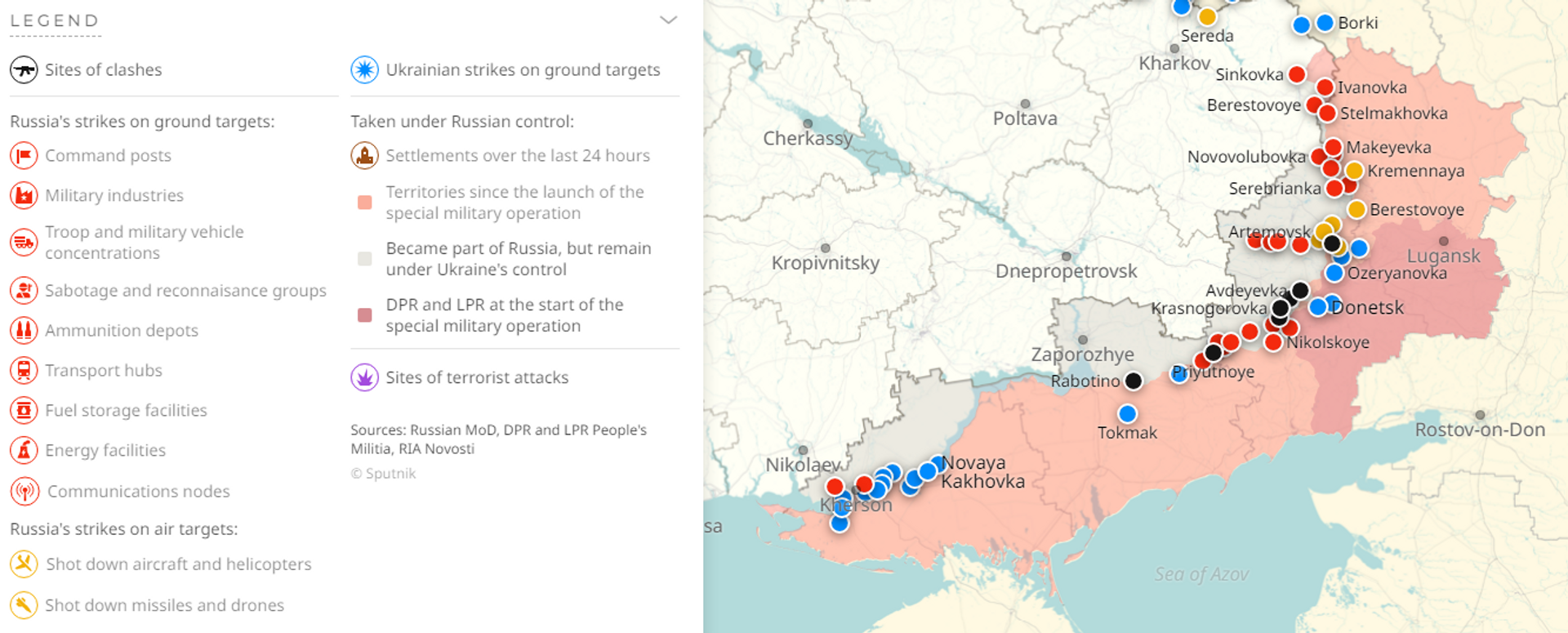 Russian special military operation map as of October 9, 2023 - Sputnik India, 1920, 08.10.2023