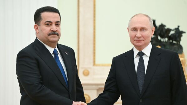 Cuộc gặp giữa Tổng thống Nga Vladimir Putin và Thủ tướng Iraq Mohammed Shayya' Sabbar Al-Sudani  - Sputnik भारत