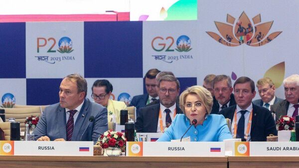 Delegation of the Russian parliament led by Valentina Matvienko is visiting India from October 12 to 14 to participate in the parliamentary forum (P20) of the G20 countries - Sputnik India