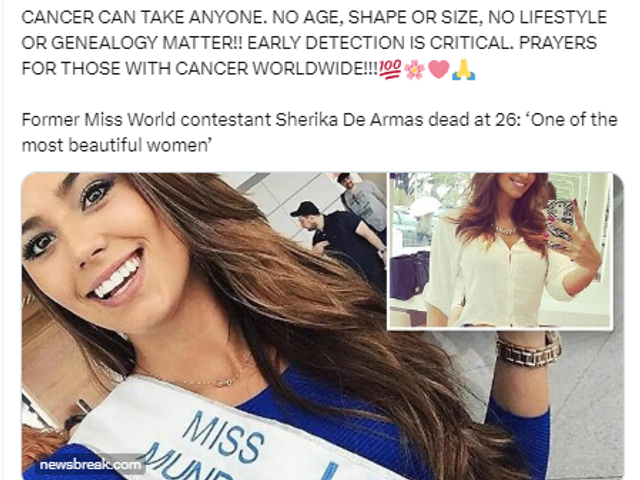 Former Miss World contestant Sherika De Armas dead at 26