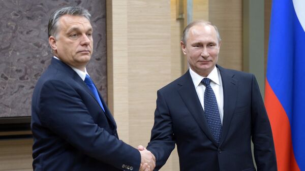 Russian President Vladimir Putin, right, and Hungarian Prime Minister Viktor Orban during a meeting at Novo-Ogaryovo residence in the Moscow Region - Sputnik भारत