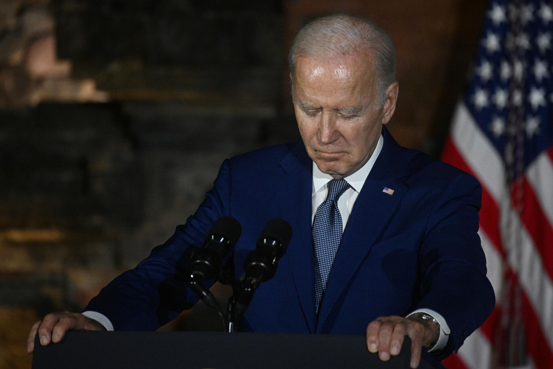 US President Joe Biden speaks during a news conference following his meeting with Chinese president Xi Jinping, ahead of the G20 leaders' summit, in Bali, Indonesia - Sputnik India, 1920, 30.11.2023