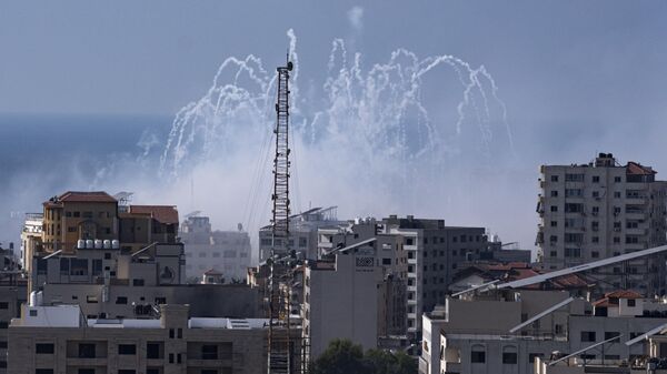 Smoke rises during an Israeli strike on Gaza City on October 11, 2023.  - Sputnik India
