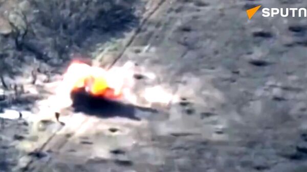 Russian kamikaze drone hits Ukrainian troops near Klescheevka in Artemovsk area - Sputnik भारत
