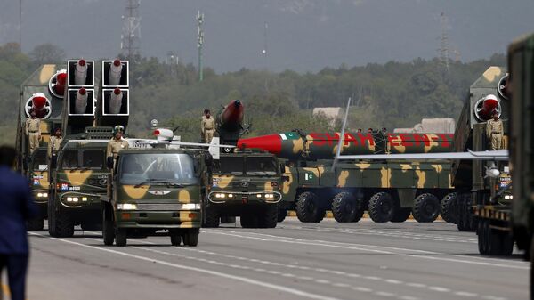 Pakistani-made missiles are are displayed during a military parade to mark Pakistan National Day, in Islamabad, Pakistan, Wednesday, March 23, 2022. - Sputnik India