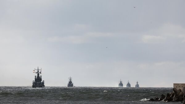 Warships are seen during naval drills staged by the Baltic Fleet forces of the Russian Navy in the Baltic Sea town of Baltiysk in Kaliningrad Region, Russia. - Sputnik भारत