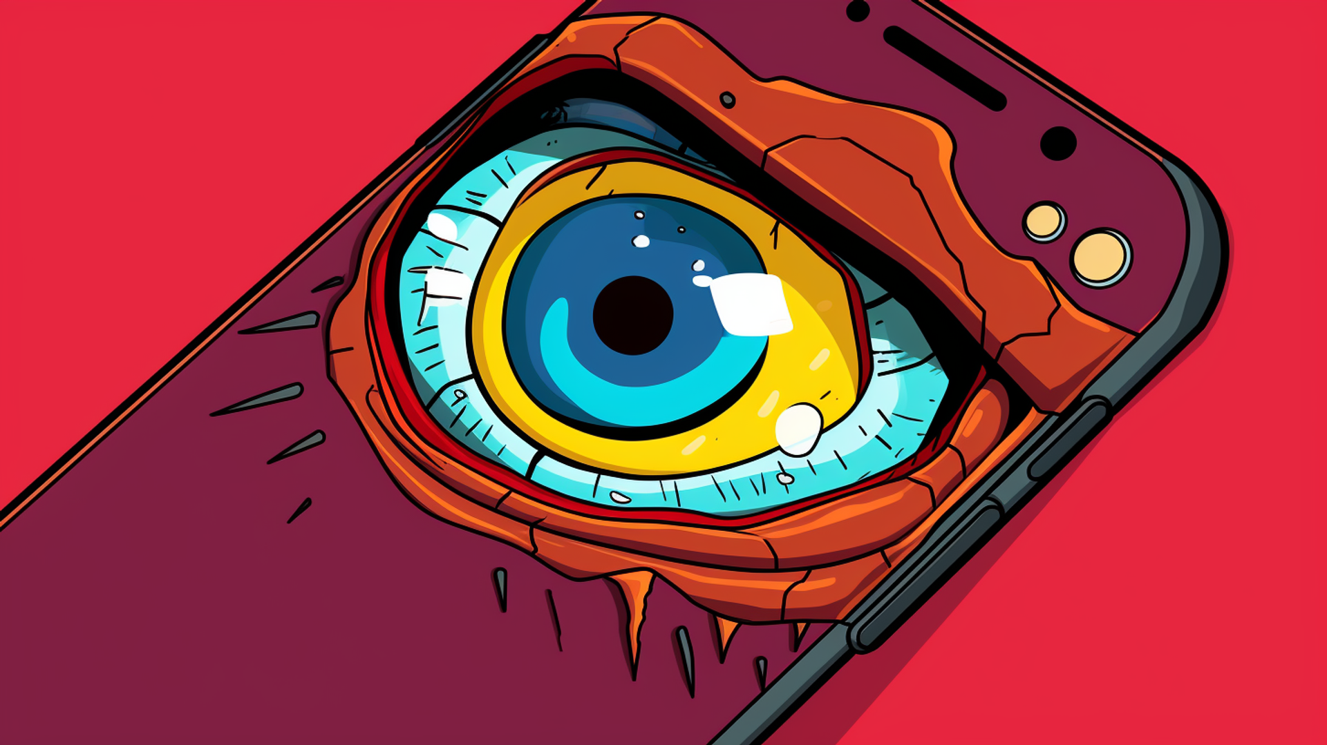 An Ai Generated image of a Cellphone with an eye, created by Midjourney v5, September 25, 2023 - Sputnik भारत, 1920, 18.12.2023