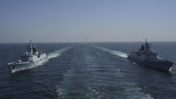 Pakistani warships take part in the multinational exercise called AMAN-23 in the Arabian Sea near Karachi, Pakistan, Monday, Feb. 13, 2023. - Sputnik India