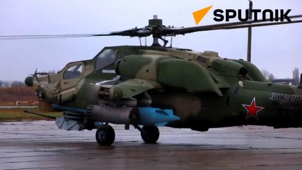 Russian Mi-28N helicopters strike Ukrainian strongholds and manpower in Donetsk direction - Sputnik भारत