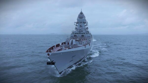 Indian warship Imphal designed by the Warship Design Bureau and constructed by Mazagon Dock Limited - Sputnik India