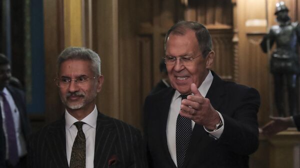 Russian Foreign Minister Sergei Lavrov meets with his Indian counterpart Subrahmanyam Jaishankar in Moscow on November 8, 2022. - Sputnik India
