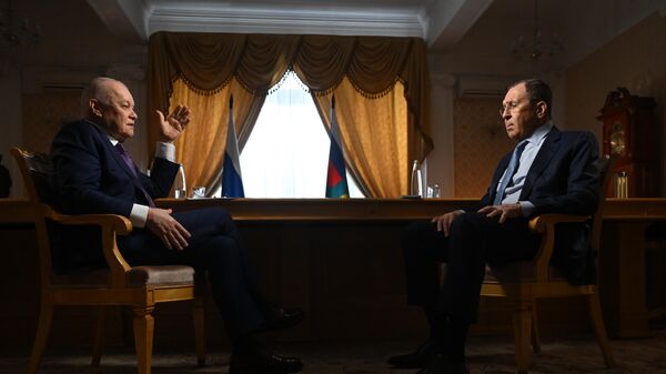 Russian Foreign Minister Sergey Lavrov attends an interview with Dmitry Kiselev, director general of the Rossiya Segodnya International Media Group, in Moscow, Russia
 - Sputnik India