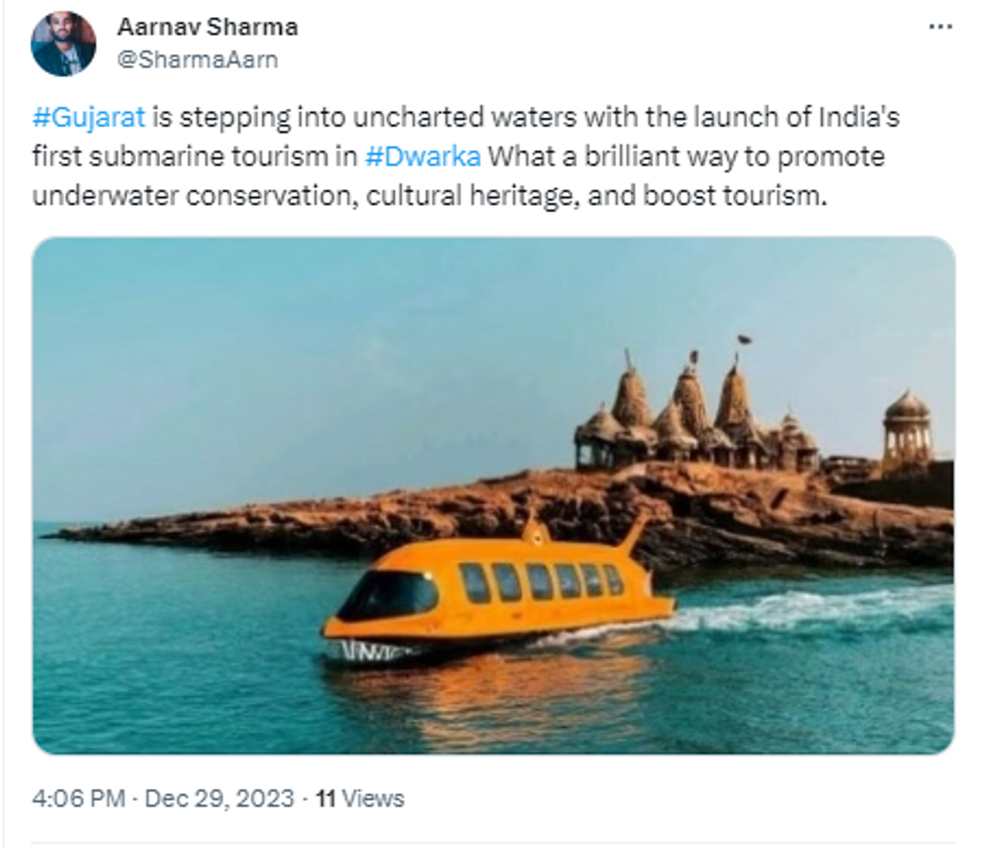 Gujarat to Launch India's First Submarine Tourism in Lost City of Dwarka - Sputnik India, 1920, 29.12.2023