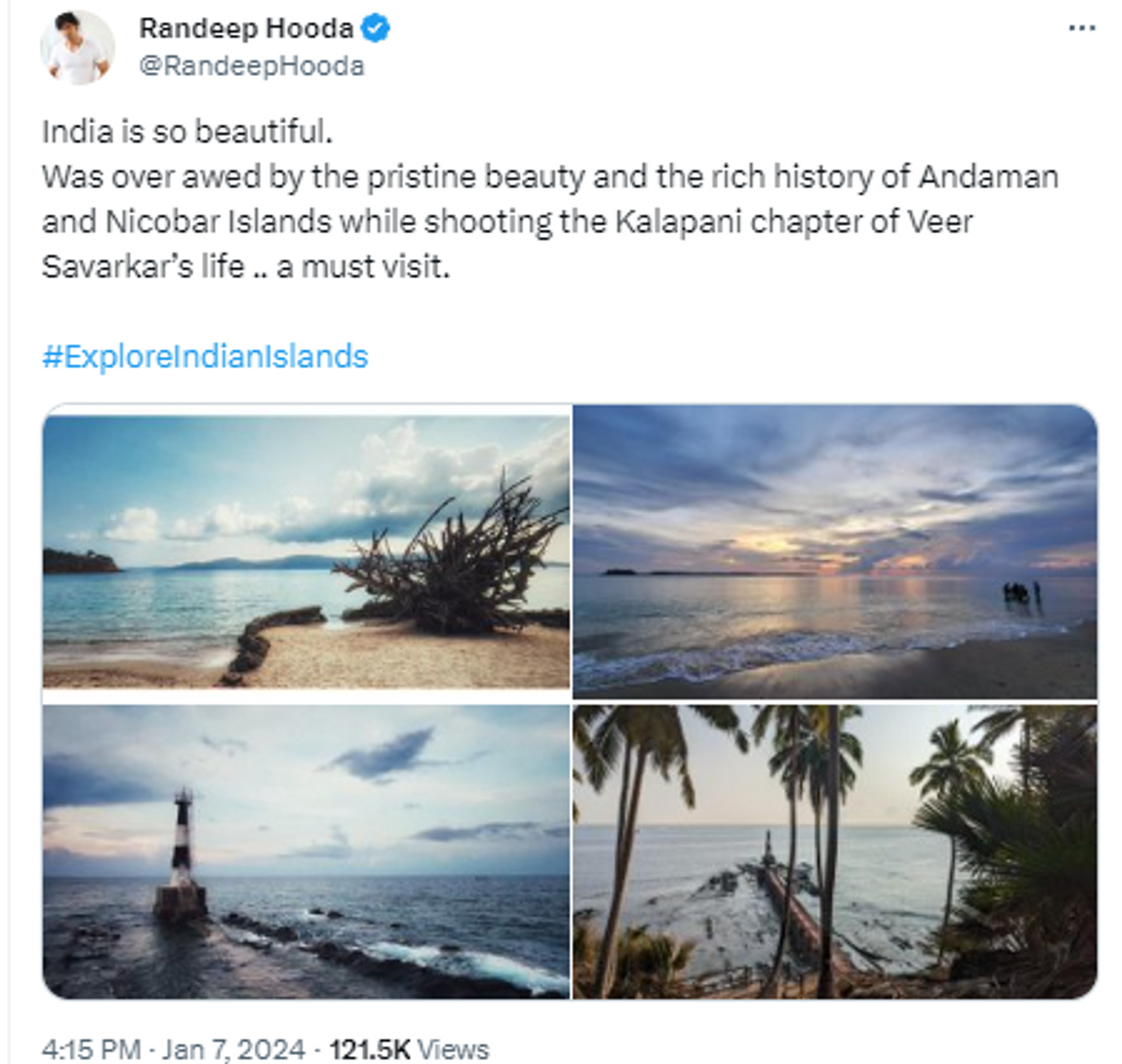 Bollywood actor Randeep Hooda expresses solidarity with Prime Minister Narendra Modi as they promote Lakshadweep tourism in his recent post on X.  - Sputnik India, 1920, 07.01.2024