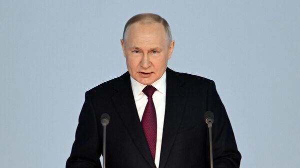 Russian President Vladimir Putin delivers speech to Federal Assembly, 21 February, 2023 - Sputnik भारत