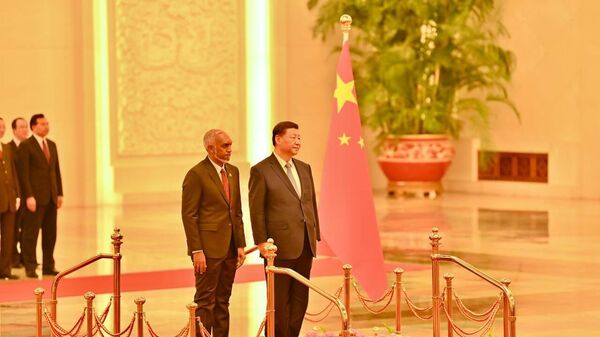 The President of China Xi Jinping and First Lady Madam Peng Liyuan officially welcome President of Maldives Mohamed Muizzu. - Sputnik India