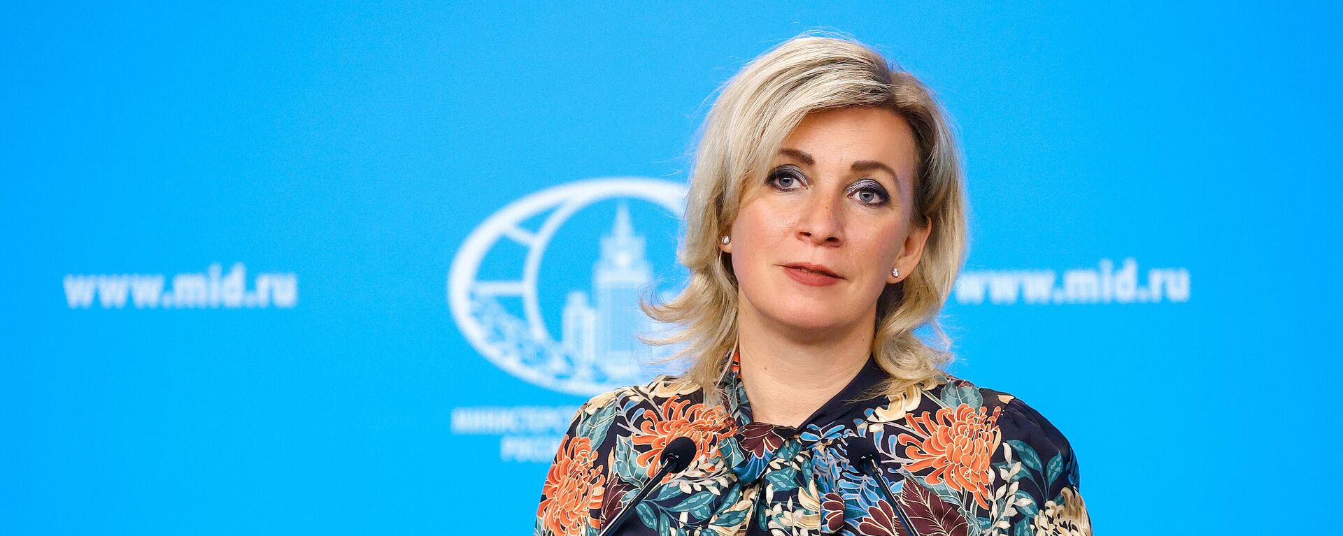 In this handout photo released by the Russian Foreign Ministry, Russian Foreign Ministry’s spokeswoman Maria Zakharova attends her weekly briefing in Moscow, Russia - Sputnik भारत, 1920, 16.03.2024