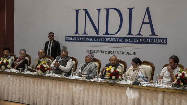 Leaders from the opposition INDIA alliance attend a meeting in New Delhi, India, Tuesday, Dec. 19, 2023. - Sputnik India