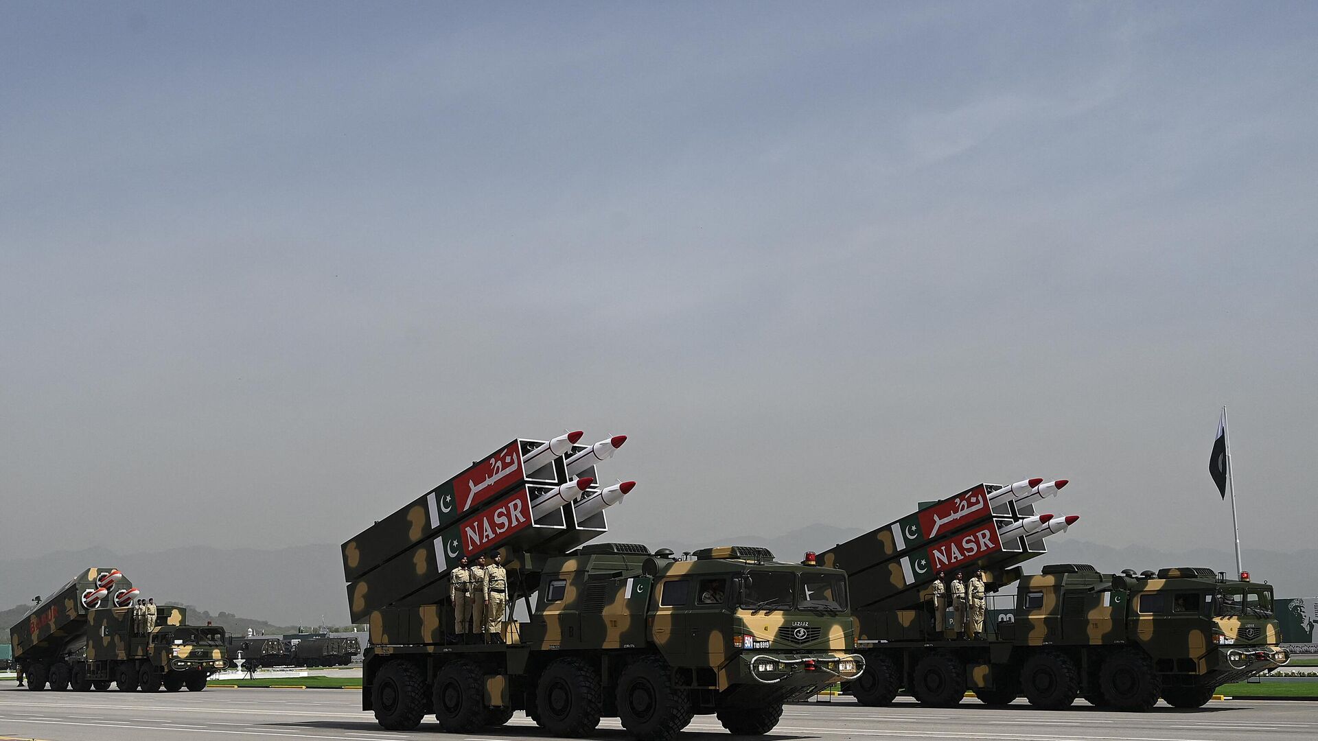 Pakistan's military vehicles carrying missiles Nasr (R) and Babur (L) take part in a military parade to mark Pakistan's National Day in Islamabad on March 25, 2021. - Sputnik India, 1920, 22.01.2024