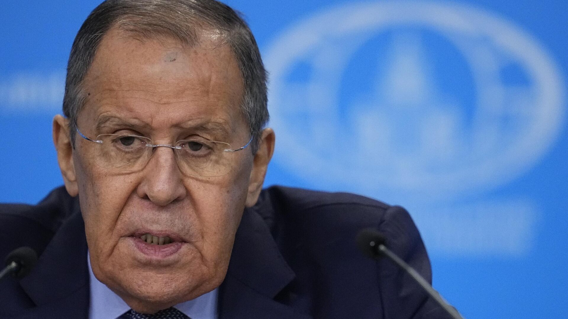 Russian Foreign Minister Sergey Lavrov speaks at his annual news conference in Moscow, Russia, on Thursday, Jan. 18, 2024. - Sputnik भारत, 1920, 13.02.2024