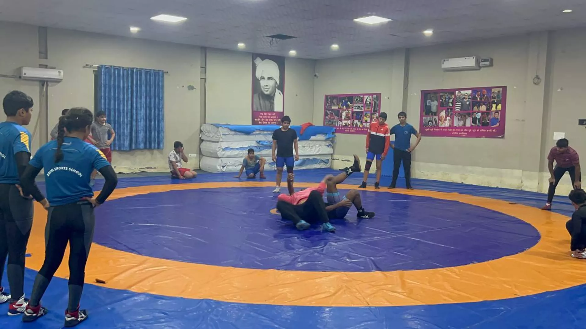 Young Wrestlers Performing At Delhi's Chandgiram Akhara