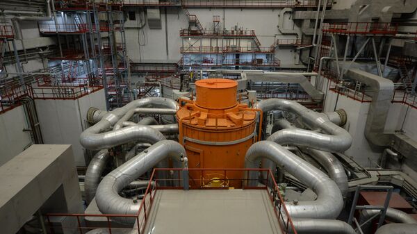 The central hall of the fourth generating unit with a BN-00 nuclear reactor at the Beloyarskaya Nuclear Power Plant in Zarechny, Sverdlovsk Region - Sputnik भारत