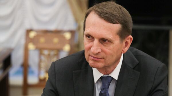 Russian Foreign Intelligence Service Director Sergey Naryshkin attends a meeting of Russian President Vladimir Putin with members of the Security Council at the Kremlin in Moscow, Russia - Sputnik भारत