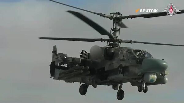 Russian Aerospace Forces' Ka-52 Alligator helicopter crews destroyed another Ukrainian stronghold - Sputnik भारत