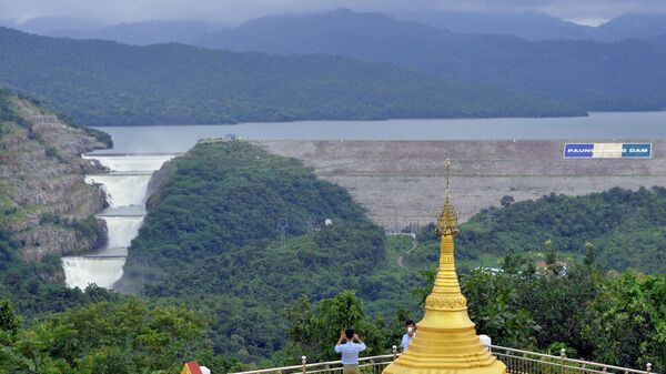 High level of water is seen on the Lower Paunglaung dam used for hydro-electricity power generation on September 1, 2018 east of capital Naypyidaw. - Sputnik भारत