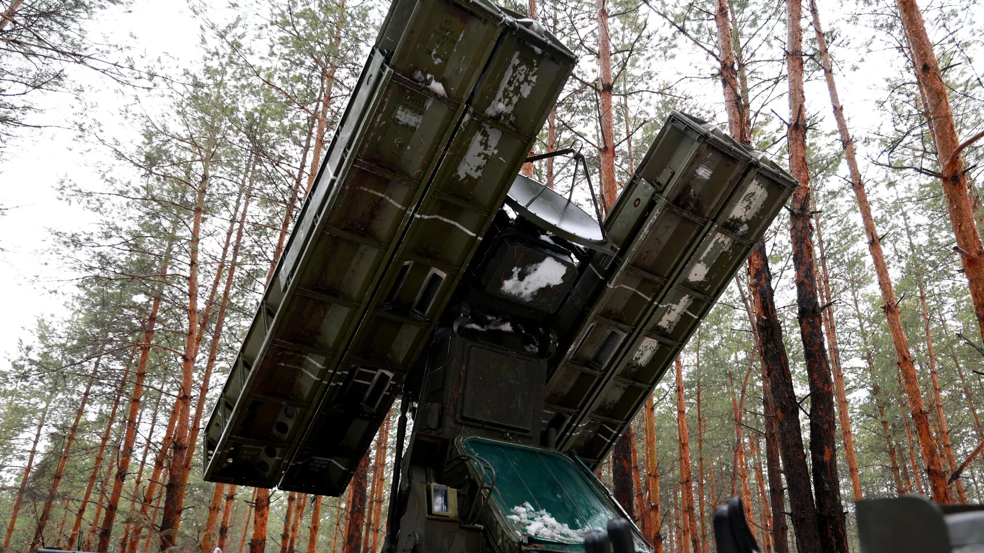 Strela-10 surface-to-air missile (SAM) system in the special op zone