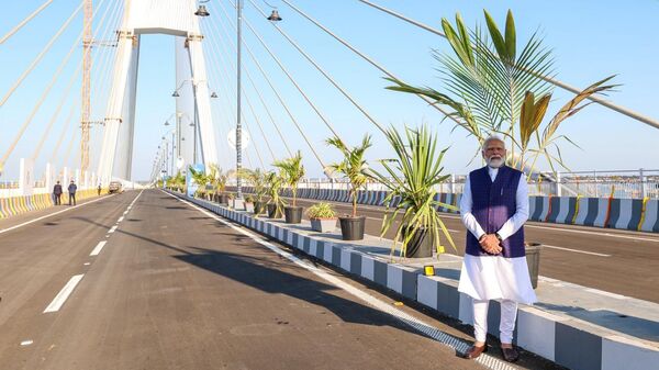 PM Modi Unveils Sudarshan Setu, India's Longest Cable-Stayed Bridge - Sputnik India