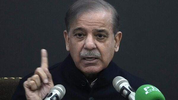 FILE - Pakistan's former Prime Minister Shehbaz Sharif speaks during a press conference regarding parliamentary elections, in Lahore, Pakistan, Tuesday, Feb. 13, 2024. Lawmakers in Pakistan’s National Assembly elected Sunday, March 3,  Shehbaz Sharif as the country’s new prime minister for the second time. (AP Photo/K.M. Chaudary, File) - Sputnik India