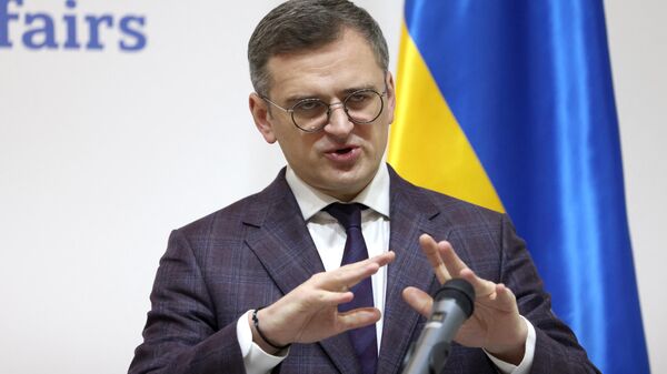 Ukraine's Foreign Minister Dmytro Kuleba speaks during a joint press conference with Moldova's Foreign Minister in Kyiv on March 13, 2024, amid the Russian invasion in Ukraine. - Sputnik India