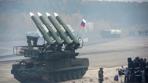 Air Defense Missile System Buk-M1 at the Ninth International Exhibition of Arms, Military Equipment and Ammunition in Nizhny tagil - Sputnik भारत